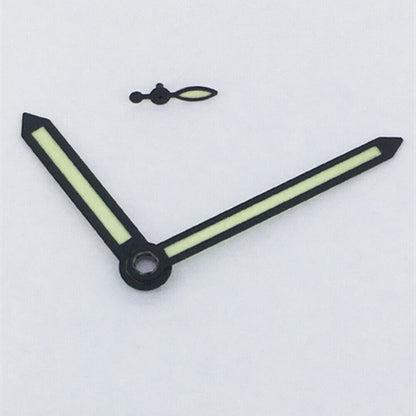 1. Green luminous 3-hand watch hands with black trim for ST3600 and ETA6497 movements.  