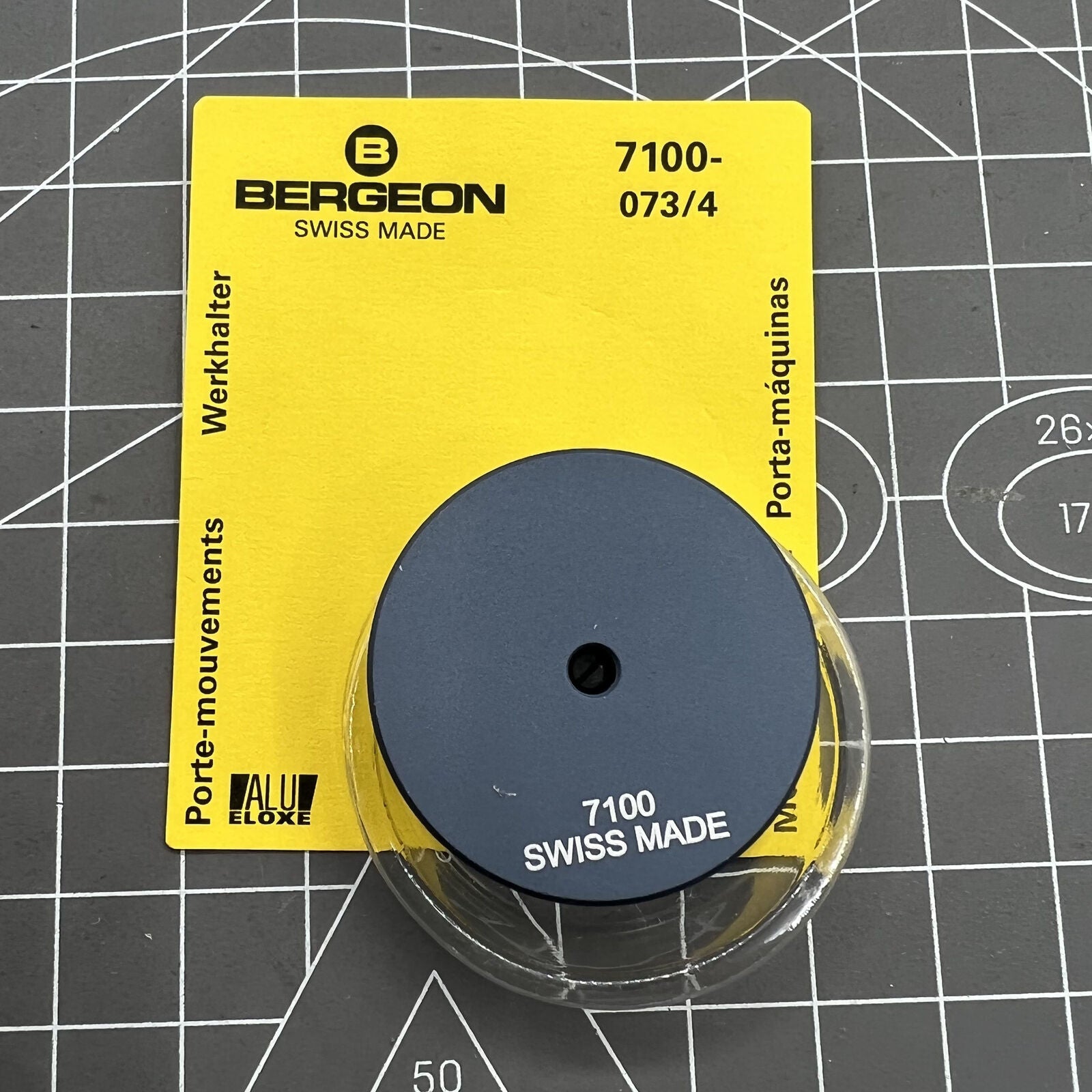 Swiss Bergeon 7100-07 watch movement holder for precise repair and assembly tasks