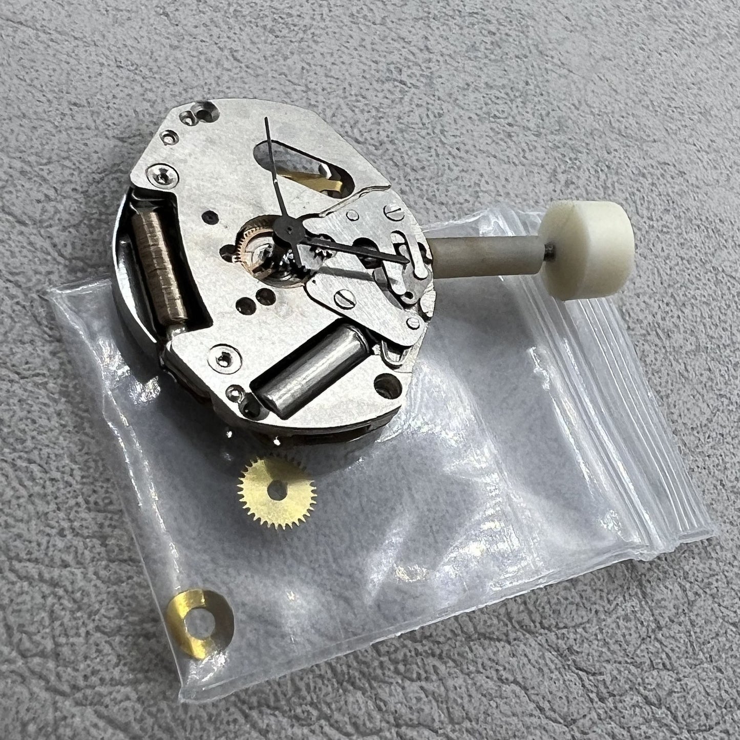 Poljot Z1656H quartz watch movement with three hands, vintage Russian watch accessory.