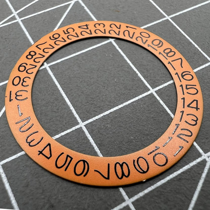 Orange background date disk wheel overlay for NH35 NH36 date at 3 watch movement