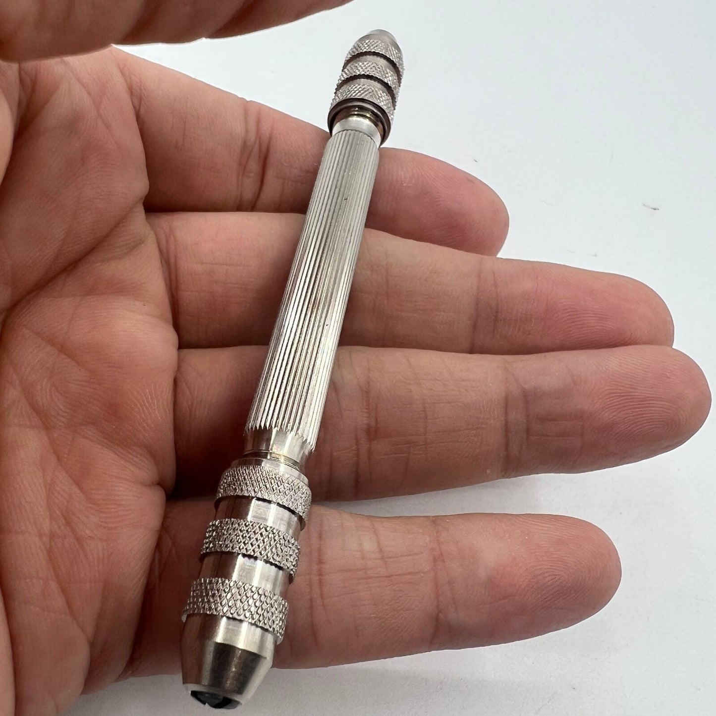 Swiss Bergeon 5679 Pin Vice tool with adjustable openings for precise watch repairs and delicate accessory handling.