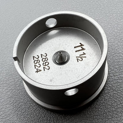 Size 11-1/2 Ligne ETA 2892/2824 movement holder with center screw for precise watch repair by ETA.