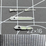 12.5mm Green Lume Silver Trim Arrow Shape Watch Hands for NH35/36 Movement