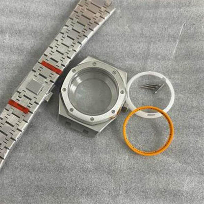41mm Watch Case Strap with Chapter Ring Waterproof Sapphire Glass for NH35 NH36