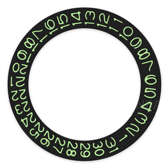 Disque de date à fond noir et caractères verts pour Seiko NH35 NH36