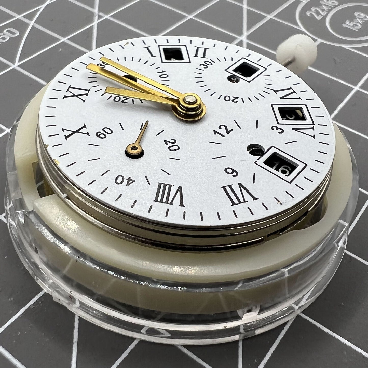 Asia Made 7750 GMT watch with 3 hands, small seconds at 9, automatic mechanical movement, stylish accessory.