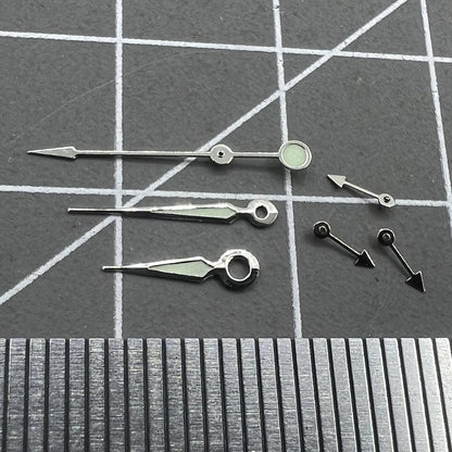 2er Set Silberner Rand Grüne Leuchtzeiger Spitz für Miyota OS10 OS20 OS60 OS80