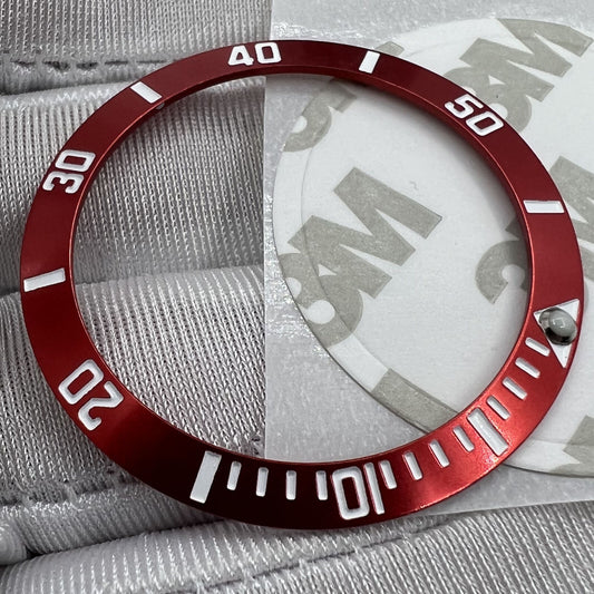 38mm Uhr Lünette Keramik Hang Rot Ring Silber Schrift Grün Leuchtende Uhr Teil 