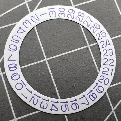 White Background Light Purple Character Disk Date Wheel for Miyota NH35 NH36