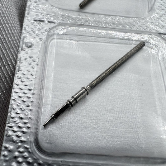 Swiss Made original ETA watch winding stem for C07.111 movement, precision replacement part for watch repair.