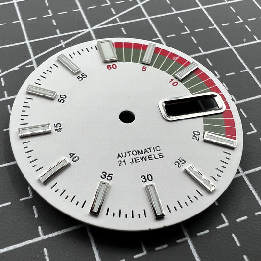 Grünes Leuchtendes Zifferblatt 28.5mm Weiß Rot für NH36 4R36 Uhrwerk Ersatz