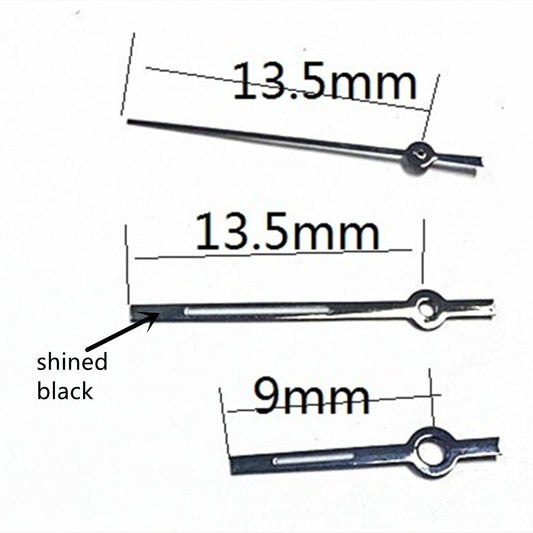 13,5 mm glänzende schwarze Zier-Leuchtzeiger für Miyota 2315 2035 2036 2115 2305