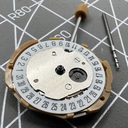 Japan Miyota GL10 quartz watch movement with 3 hands and date display at 6 o'clock, precise and reliable.