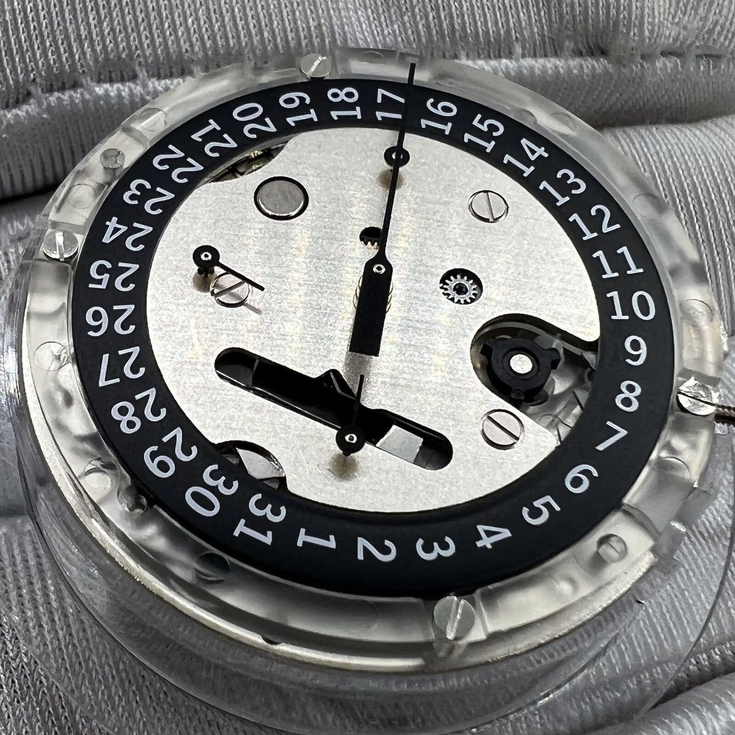 Swiss Made ETA C01.211 chronograph movement with 1853 black dial, ideal for watch accessory enthusiasts.