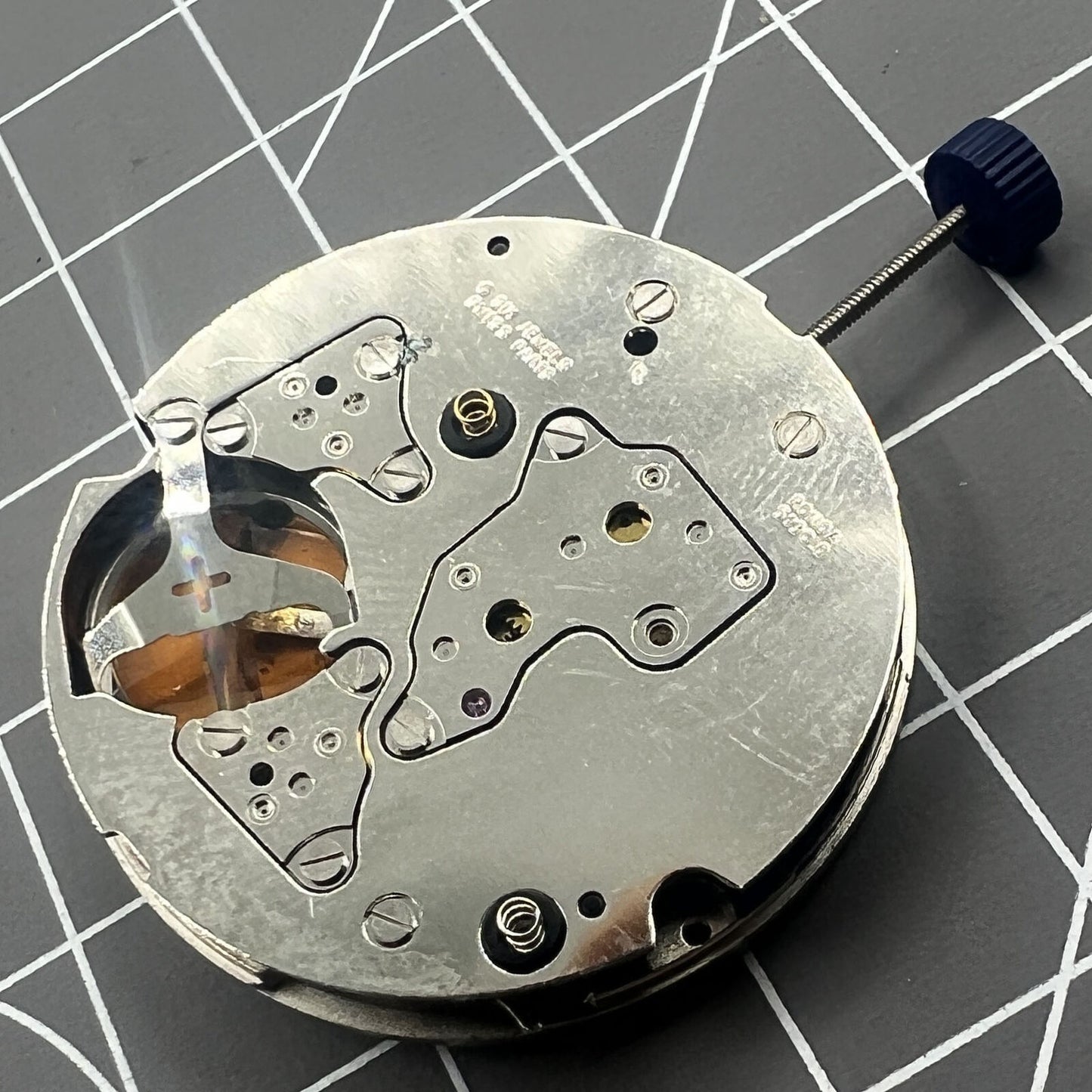 Swiss Ronda 5130D quartz watch movement showcasing precise Swiss parts for reliable timekeeping.