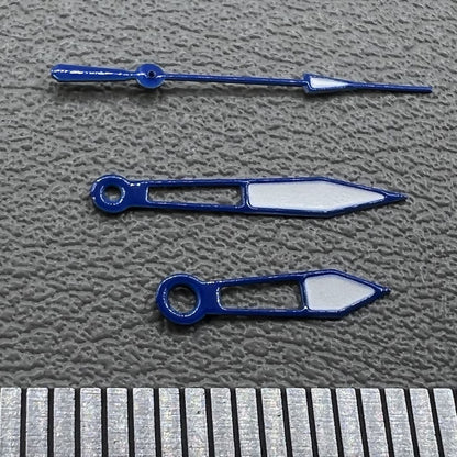 2er Set Blaue Lume Zeiger mit Rand für Miyota 2035 Uhrwerk P1-H4-C106