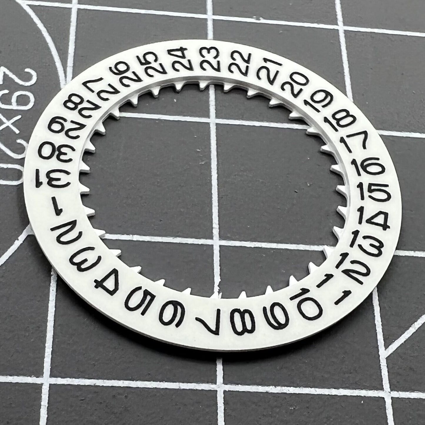 Luminous date disk wheel for NH35 watch movement, precise date display at 3 o'clock.