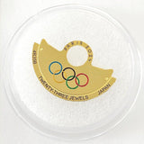 Golden The Five Olympic Rings Metal Sheet Overlay for NH35 Movement Rotor Hammer