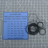 0.5mm Thickness 39 Sizes 144pcs Waterproof O Ring Kit Watch Back Gasket Washers