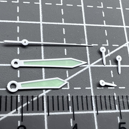 Grünes Leuchtendes Ziffernblatt Set 15mm Weiss für Uhrwerk ISA 8172 Quarz