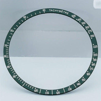 38,5 mm Aluminiumlegierung, grüner Ring + weiße Schrift, Uhrenlünette für Omega Speedmaster