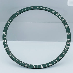 38.5mm Aluminum Alloy Green Ring+White Font Watch Bezel for Omega Speedmaster