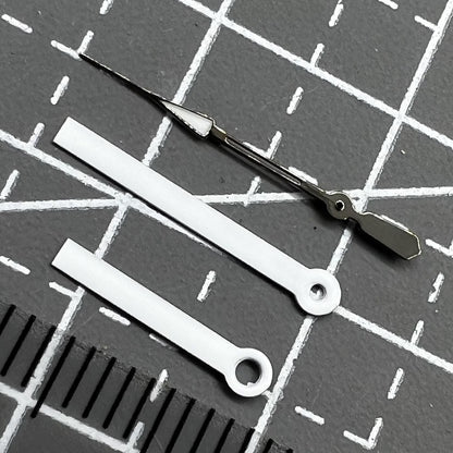 2 Sets Pack 14mm Weiße Zeiger mit Grauer Umrandung für Ronda 515 Quarzwerk