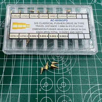 Golden stainless steel watch with pusher drive, 13 sizes available, elegant classical style by Wholesale Watch.