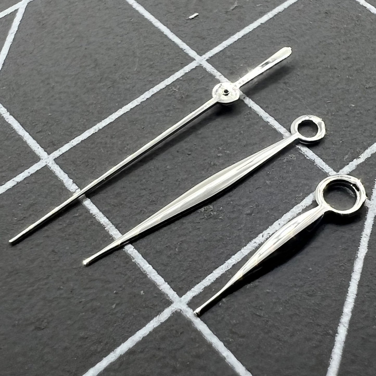 Aiguilles argentées pour montre homme, heure, minute et seconde, pour mouvement Miyota 9015 