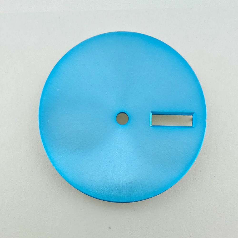 28.5mm solid color metal watch dial, compatible with NH36 movement, sleek design without lume.