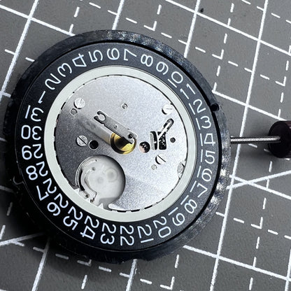 Swiss Ronda 515 Quartz Movement HCP3 Black Disk High Cannon 3 Date At 3