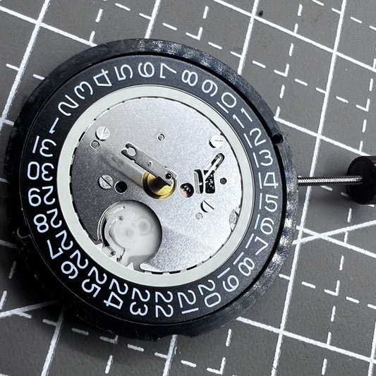 Swiss Ronda 515 Quartz Movement HCP3 Black Disk High Cannon 3 Date At 3