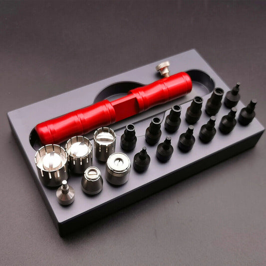 Watch Crown Tube Tool for precise removal and installation of pushers on watch battery cases.