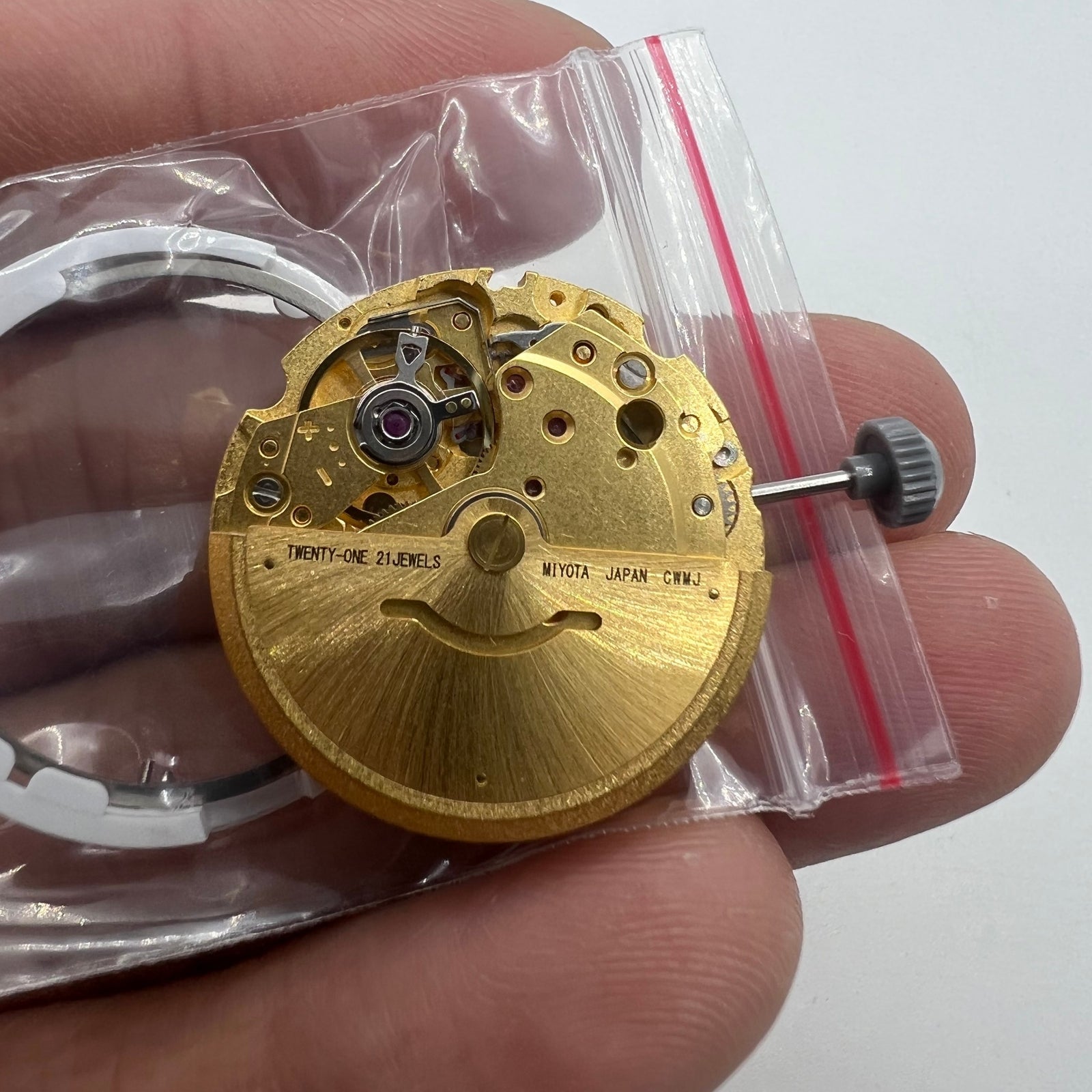 Genuine Golden Miyota Citizen 8200 8215 automatic movement for precise watch repairs and upgrades.