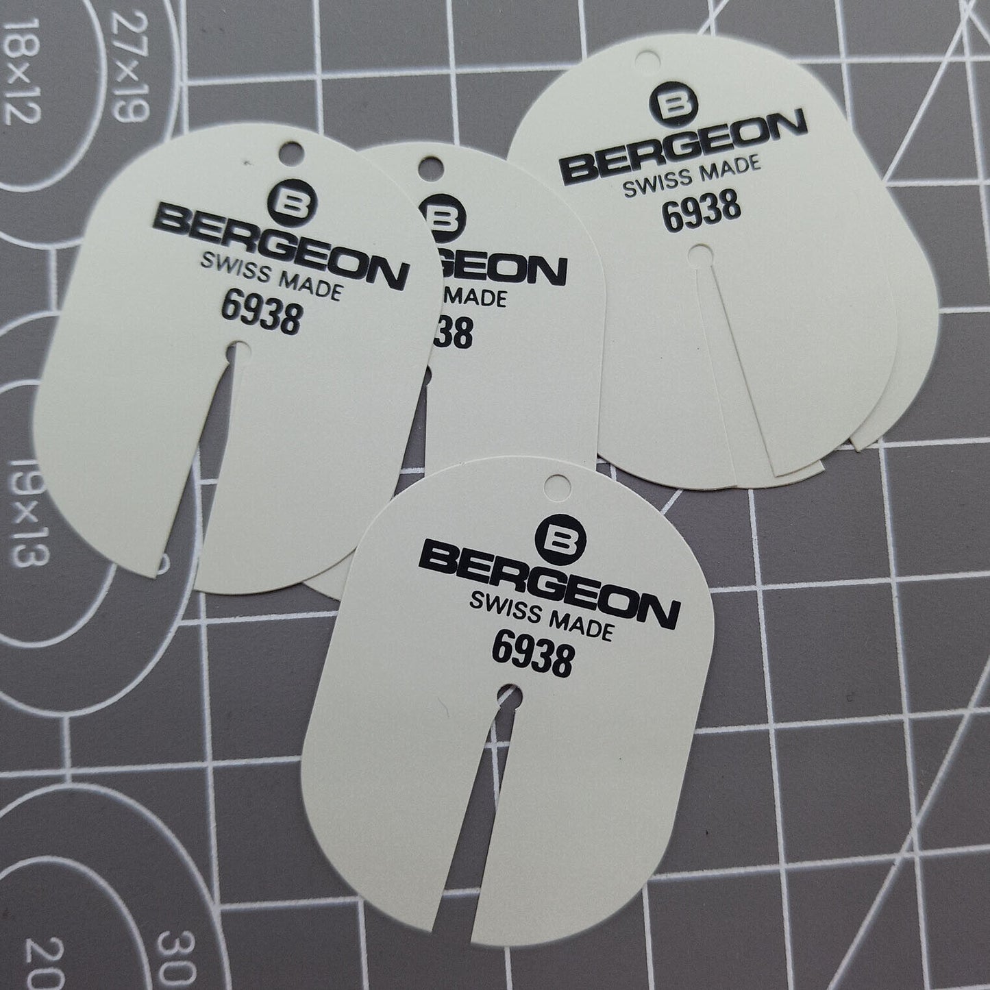 Set of 5 Bergeon 6938 watch dial protectors, durable accessories for precision watch repairs.