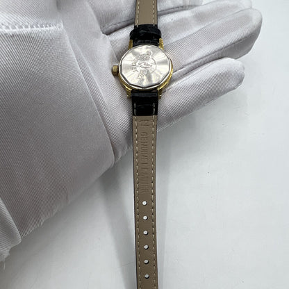 27mm Kongque watch with silver dial, gold markers, manual mechanical movement, 19 jewels, China made.