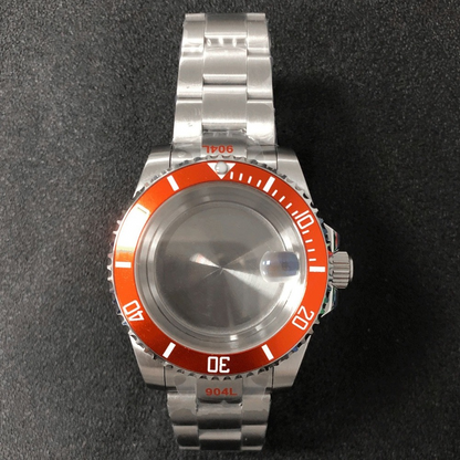 Montre 40 mm, boîtier en verre saphir, bracelet en acier 316L, compatible avec la NH35 japonaise 