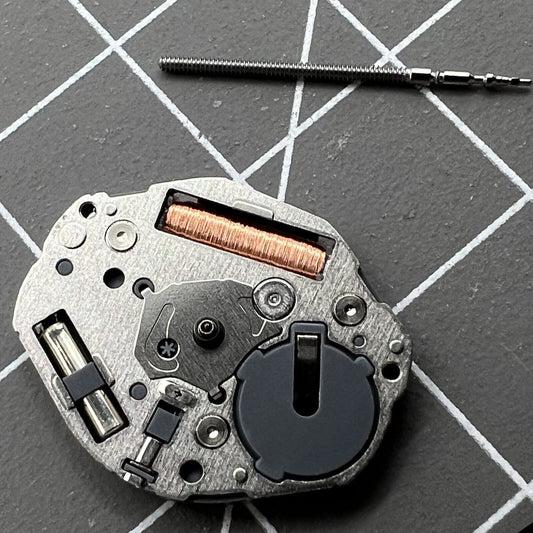Silver Japan-made Miyota GL32 quartz watch movement replacement, compatible with GL30 1L32 models for precise timekeeping.