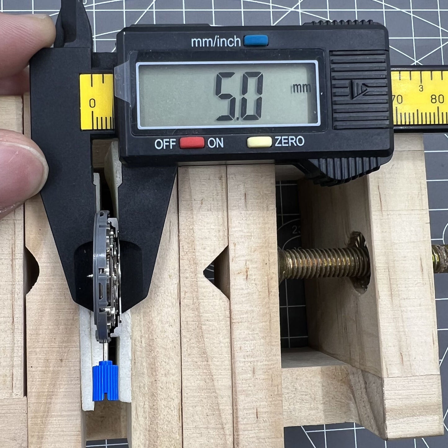 Black NH36A automatic watch movement featuring Roman wheel crown at 3 o'clock, precision mechanical gear by NH36.