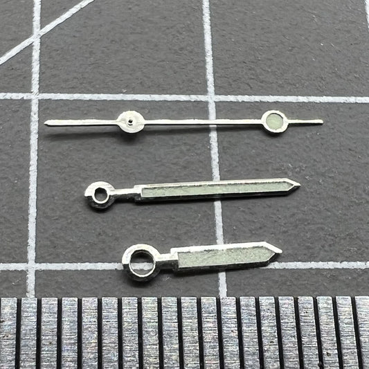 Aiguilles de montre lumineuses vertes avec garniture argentée de 11 mm pour mouvement Miyota 1M12