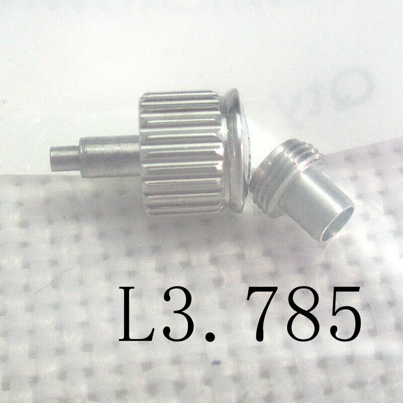 Silver 6x5mm replacement watch crown for Conquest L3.785, compatible generic part for repairs and upgrades.
