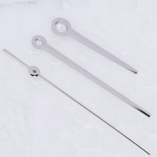 Silver watch hands set by ETAC07.111, compatible with T086 watches, precise accessory for accurate timekeeping.