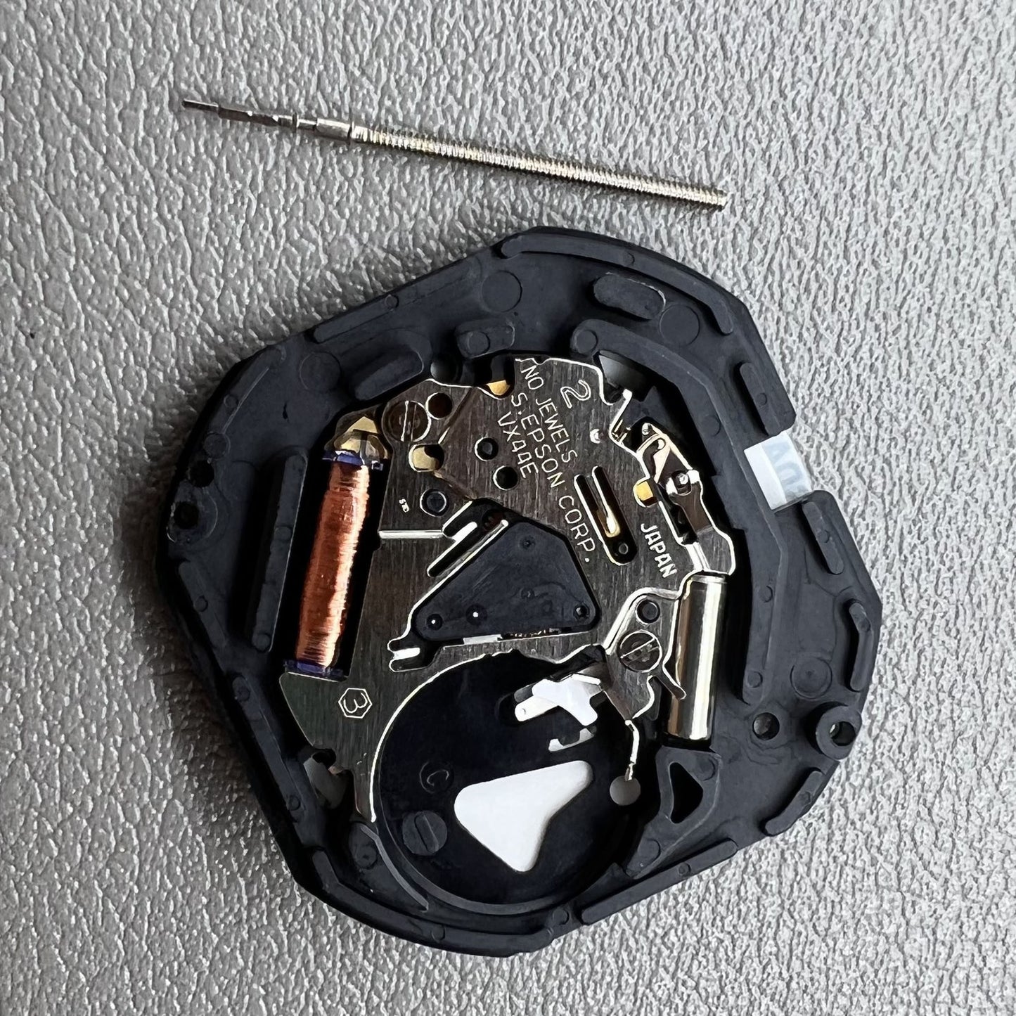 TMI VX44E Hattori Quartz watch movement with white dial, precise Japan craftsmanship for accessories