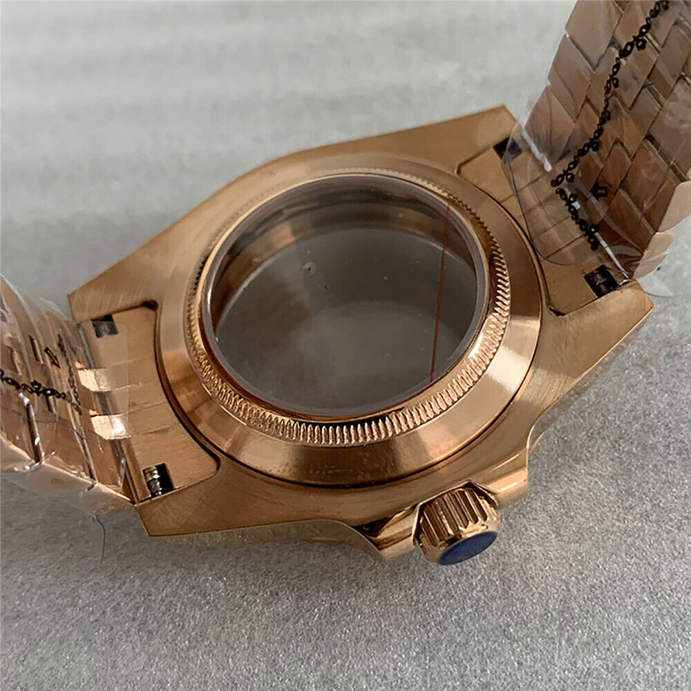40 mm goldenes Uhrengehäuse-Armband für NH35/36-Uhrwerk, modifiziertes Saphirglas 