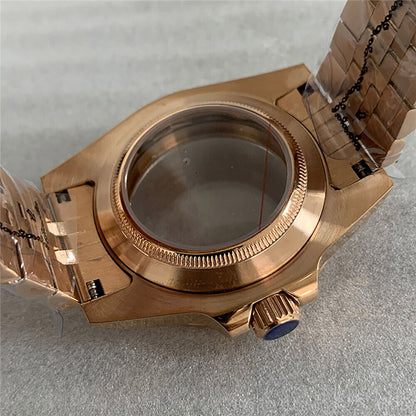 40 mm goldenes Uhrengehäuse-Armband für NH35/36-Uhrwerk, modifiziertes Saphirglas 