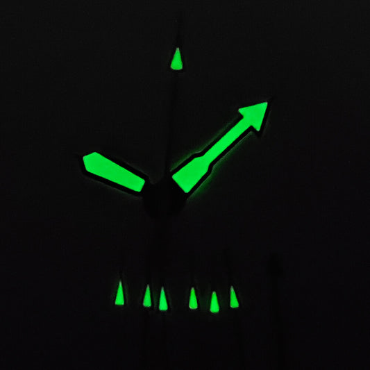 Multi-color green luminous watch hands for NH35A/NH36A movement, 8x12x13mm, precise fit.