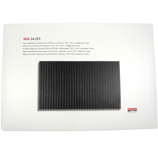 Tapis de banc Horotec MSA24.223, noir, en silicone, antidérapant, 32 rainures