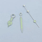 Green Luminous Silver Trim Watch Hands Fit for NH35 NH36 Movement Watch Part