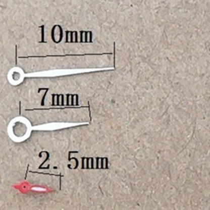 Silver and red diamond-shaped watch hands by Miyota for 1L45 quartz movement, adding precision and style.