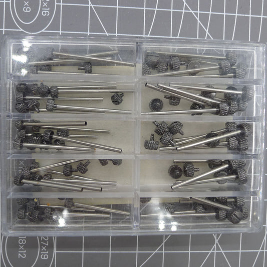 Black stainless steel linen-finished watch spring bars with studs screws, durable watch accessory for secure strap attachment